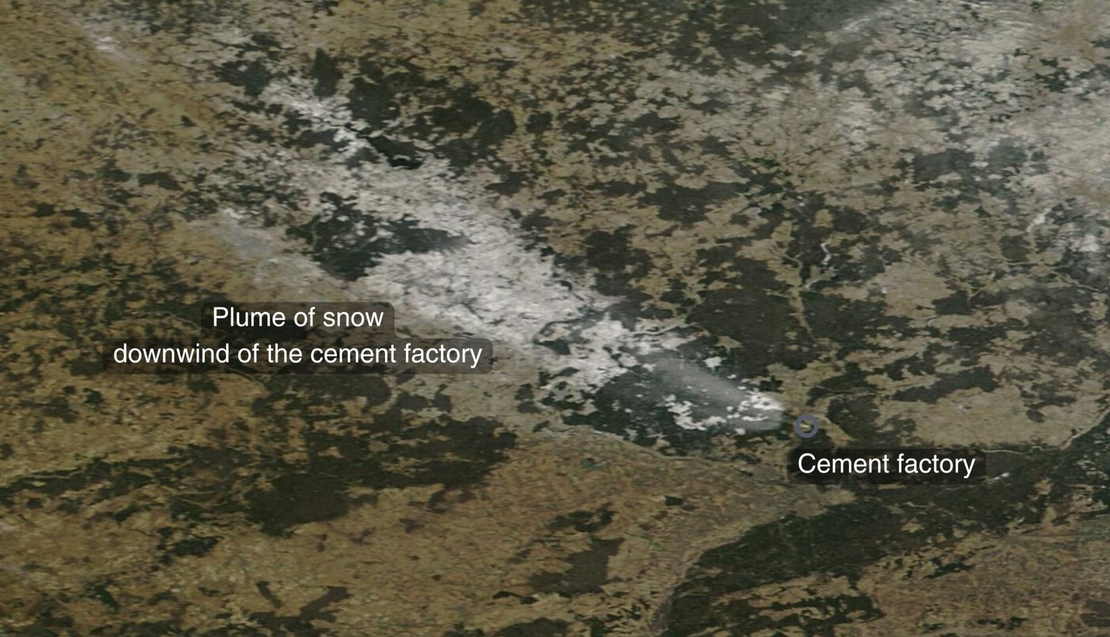 Industriële sneeuw: Fabrieken veroorzaken lokale sneeuwval door wolken te bevriezen