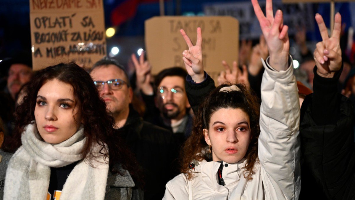 Protesten in Slowakije nakomst van Premier Fico’s pro-Russische koers