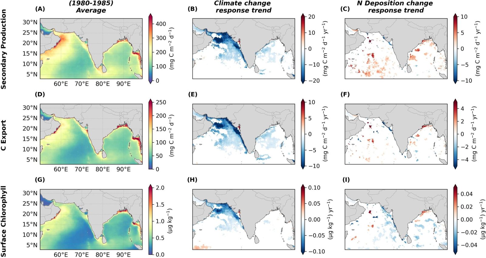 Atmosferische verontreinigende stoffen helpen verrassend bij het compenseren van de achteruitgang van de primaire productiviteit in de Indische Oceaan