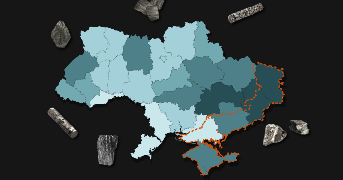 Kaart van Oekraïnes zeldzame aardmetalen en kritieke mineralen