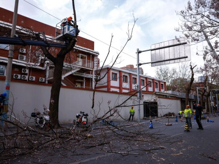 Vluchtannuleringen en miljoenen inwoners van China aangespoord om binnen te blijven door sterke wind