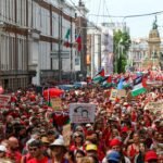 Duizenden aanwezig bij ‘rode lijn’ protest in Den Haag tegen oorlog in Gaza