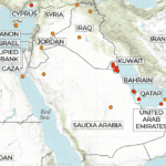 Kaart van Amerikaanse Troepen en Militaire Bases in het Midden-Oosten