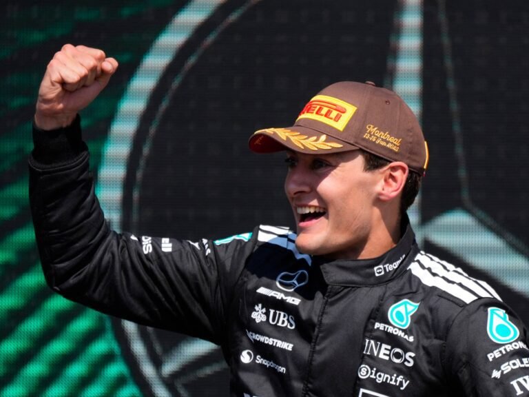 Russell Zege in F1 Canadese GP terwijl McLaren's Norris en Piastri Laat In Botsing Komen