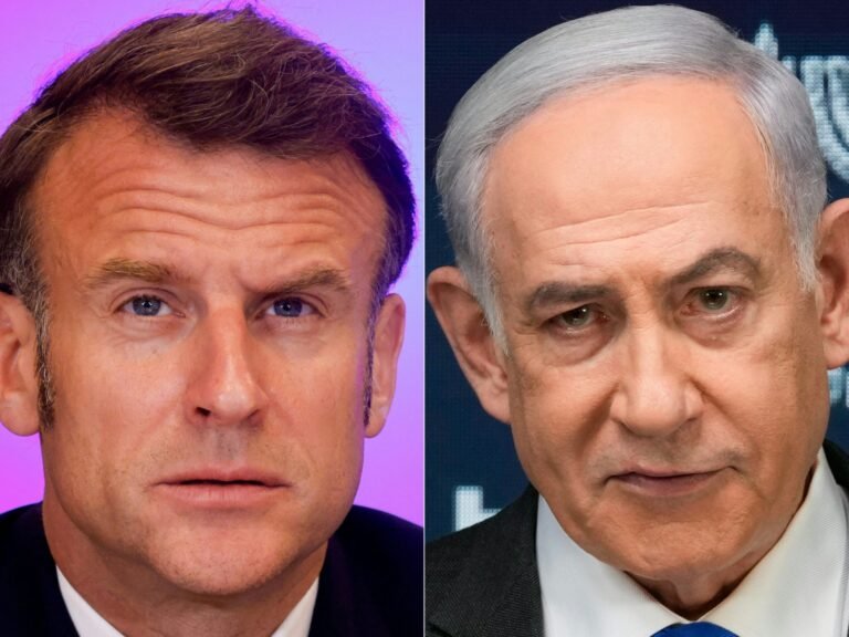 Netanyahu van Israƫl wijst naar Macron van Frankrijk voor 'voeden' van antisemitisme