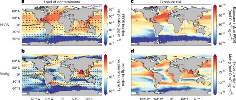 Wereldkaart toont gebieden met de grootste bedreigingen door oceanisch plastic