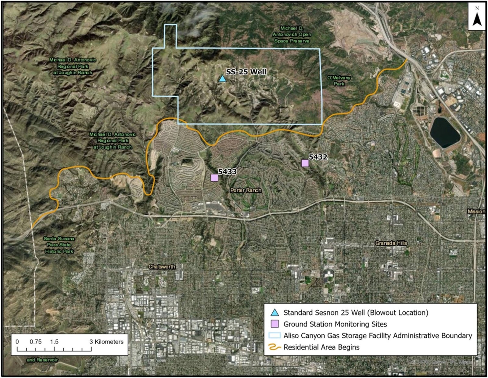 Afstandswaarneming bevestigt dat methaanpluimen uit Aliso Canyon minstens 10 kilometer naar beneden in de wind reisden tijdens het incident