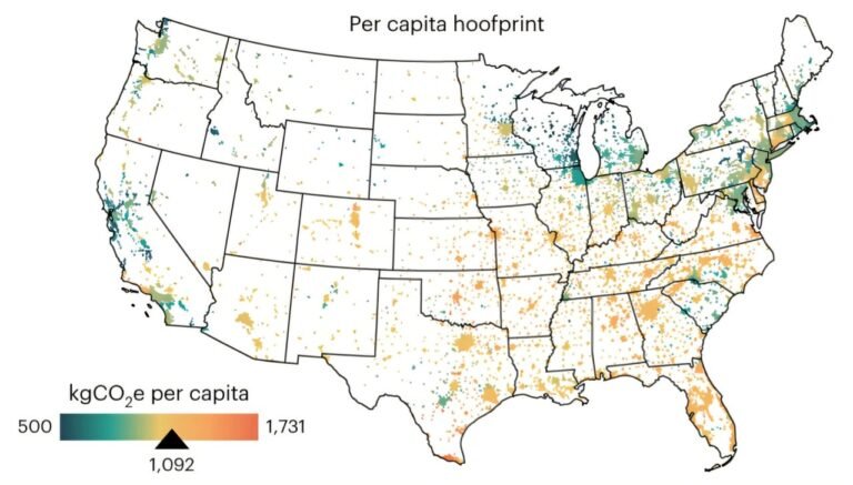 Ontdek de 'koolstofvoetafdruk' van vleesconsumptie in Amerikaanse steden