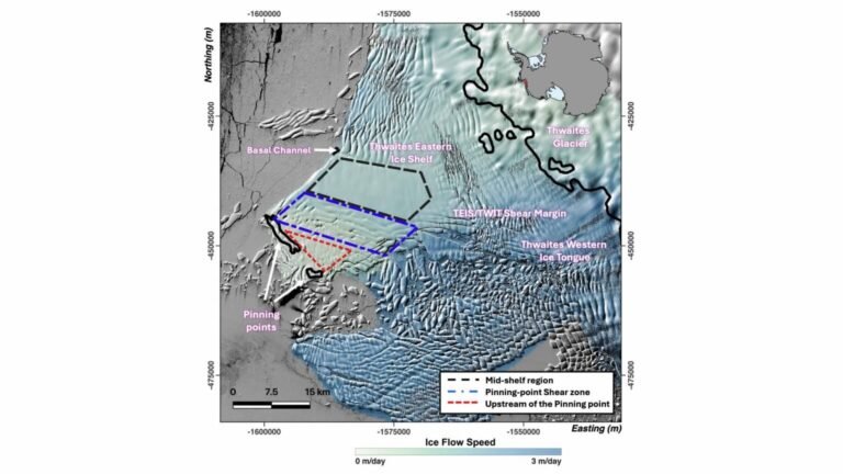 Scheuren in het 'Doomsday-gletsjer' ijsschot veroorzaken versnelde destabilisatie