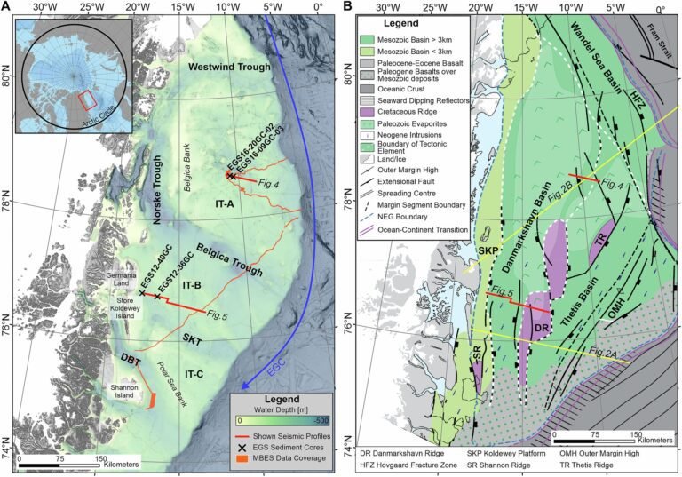 Verborgen lekkages in de Arctic: Natuurlijke olie- en gasafscheiding ontdekt voor de noordoostkust van Groenland