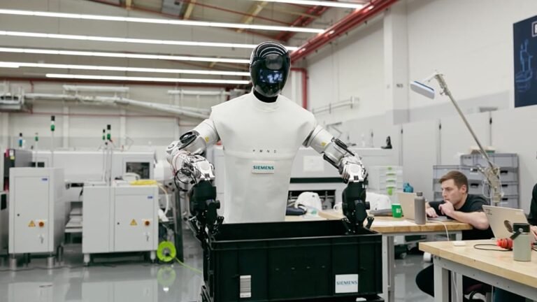 Kunnen AI-robots samenwerken met mensen? Siemens en NVIDIA testen een humanoïde robot